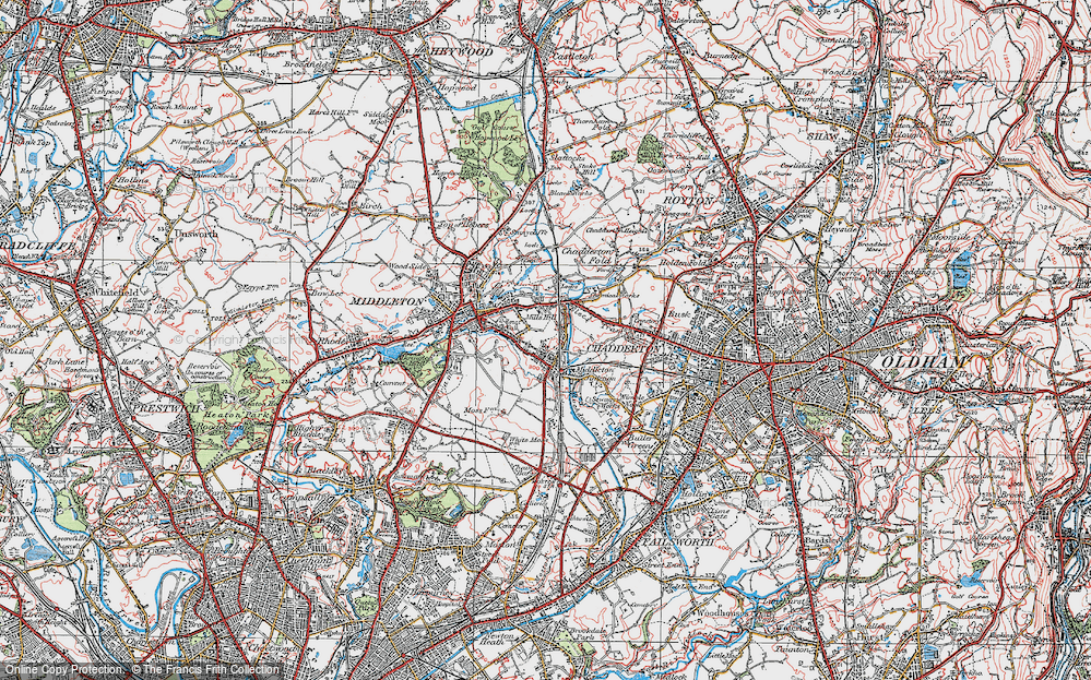 Old Map of Moorclose, 1924 in 1924