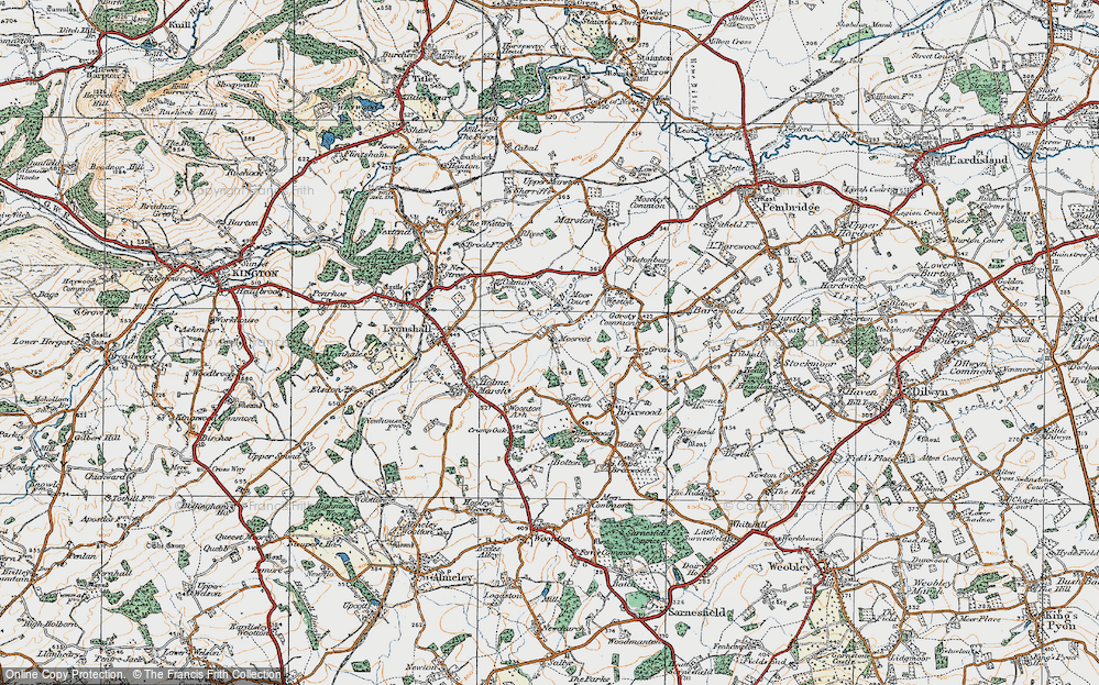 Old Map of Moorcot, 1920 in 1920