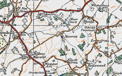 Old map of Bond's Green in 1920