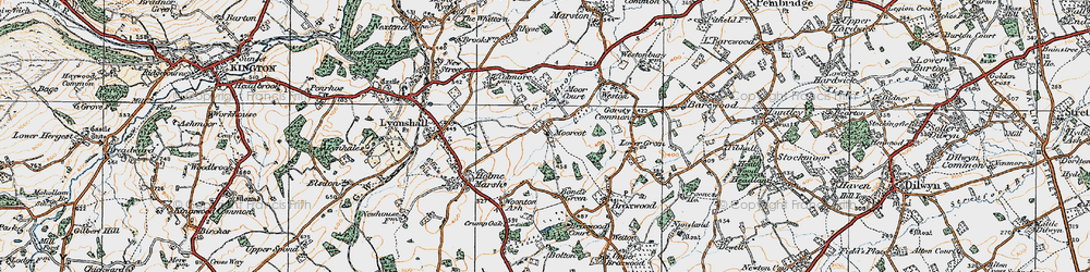 Old map of Moorcot in 1920