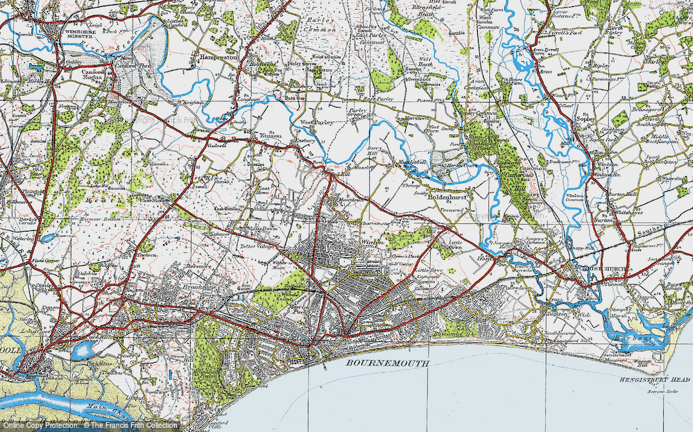 Old Map of Moordown, 1919 in 1919