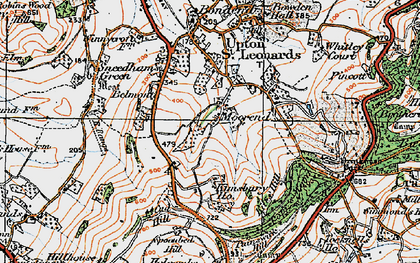 Old map of Painswick Beacon in 1919