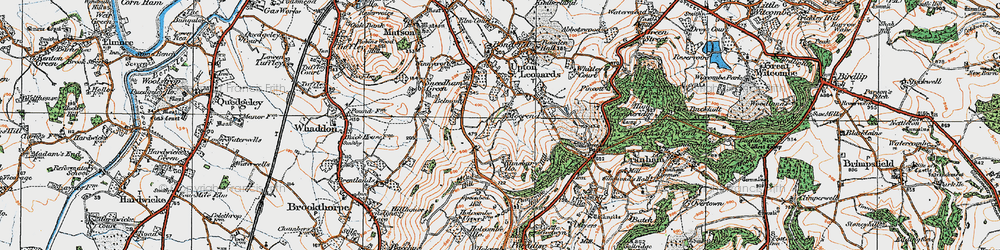 Old map of Painswick Beacon in 1919