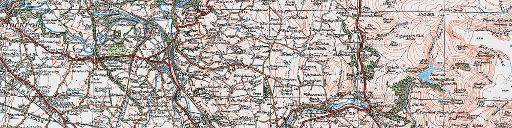 Old map of Moorend in 1923