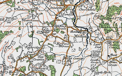 Old map of Moorend Cross in 1920