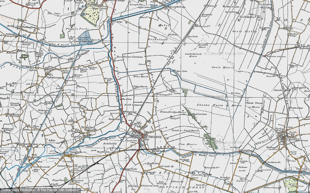 Old Map of Moorends, 1924 in 1924