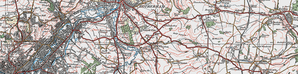 Old map of Moorgate in 1923