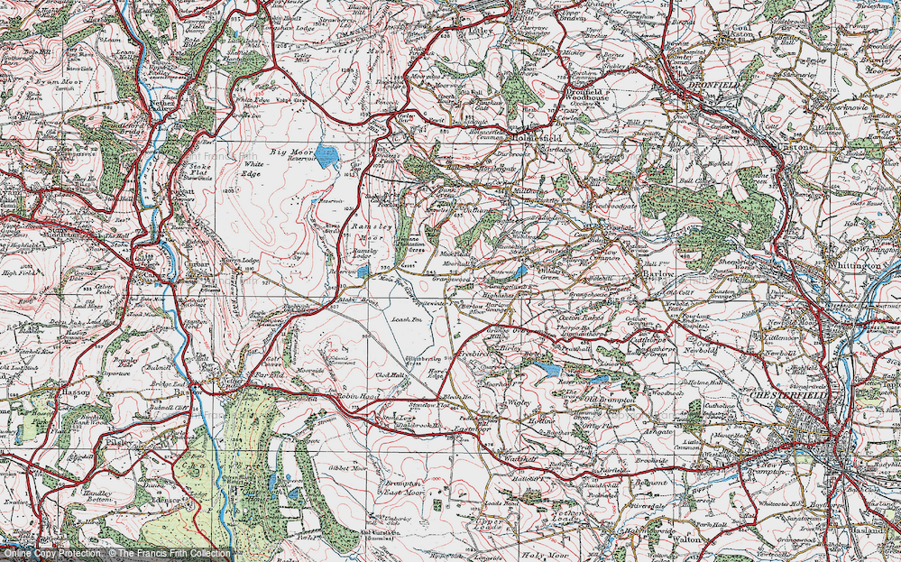 Old Map of Moorhall, 1923 in 1923