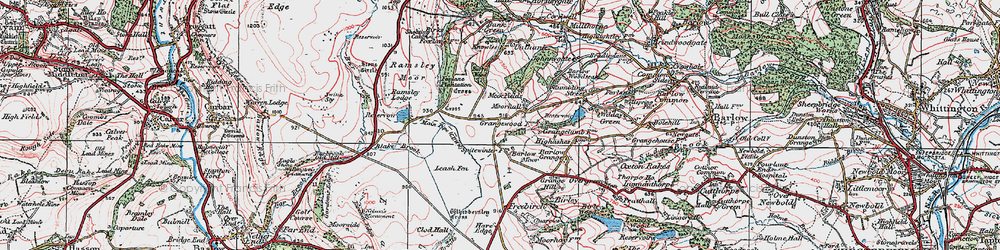 Old map of Burrs Wood in 1923