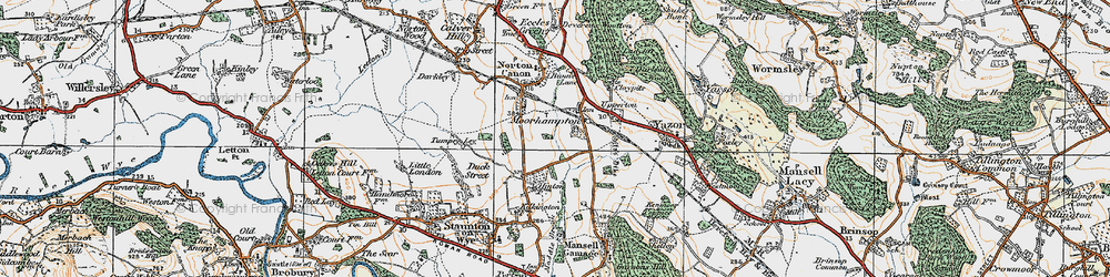 Old map of Moorhampton in 1920