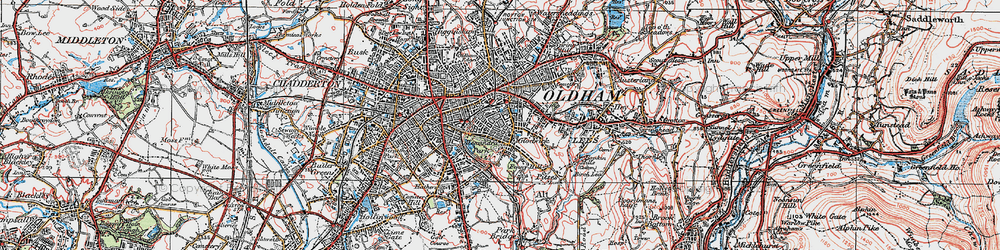 Old map of Moorhey in 1924