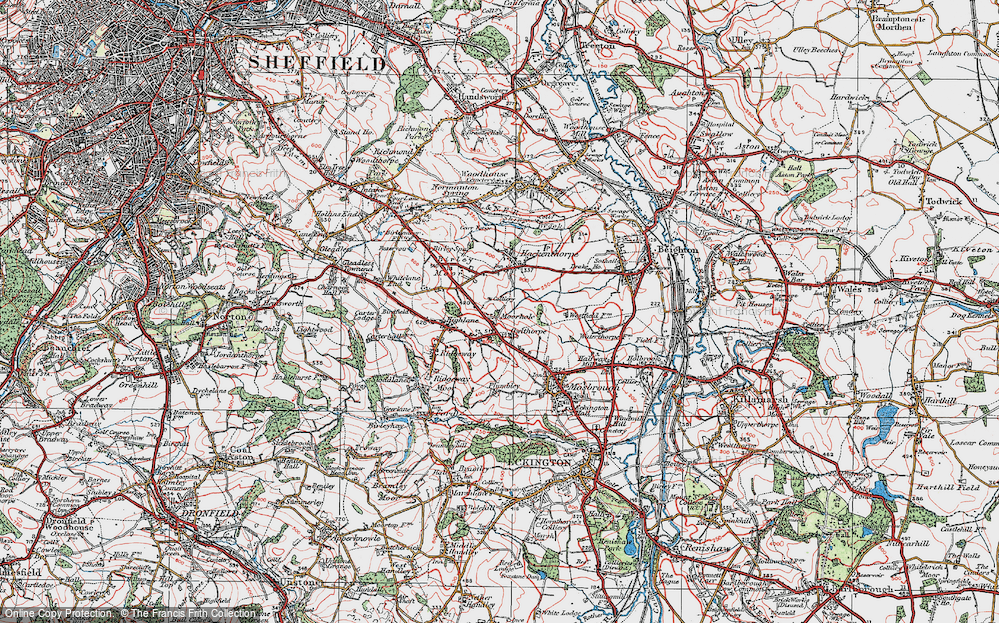 Old Map of Moorhole, 1923 in 1923
