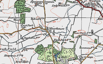 Old map of Moorhouse in 1923