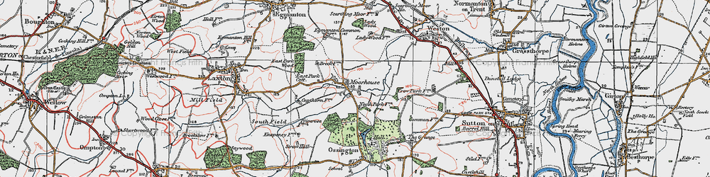 Old map of Moorhouse in 1923