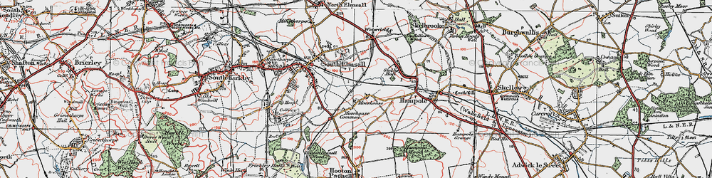 Old map of Moorhouse in 1924