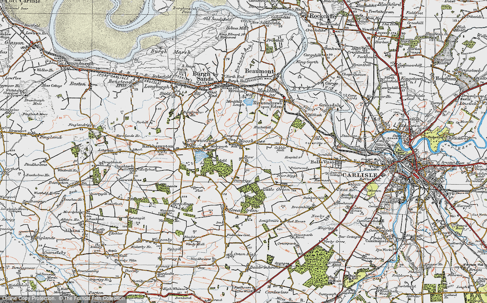 Old Map of Moorhouse, 1925 in 1925