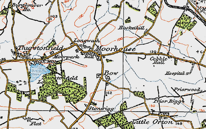 Old map of Moorhouse in 1925