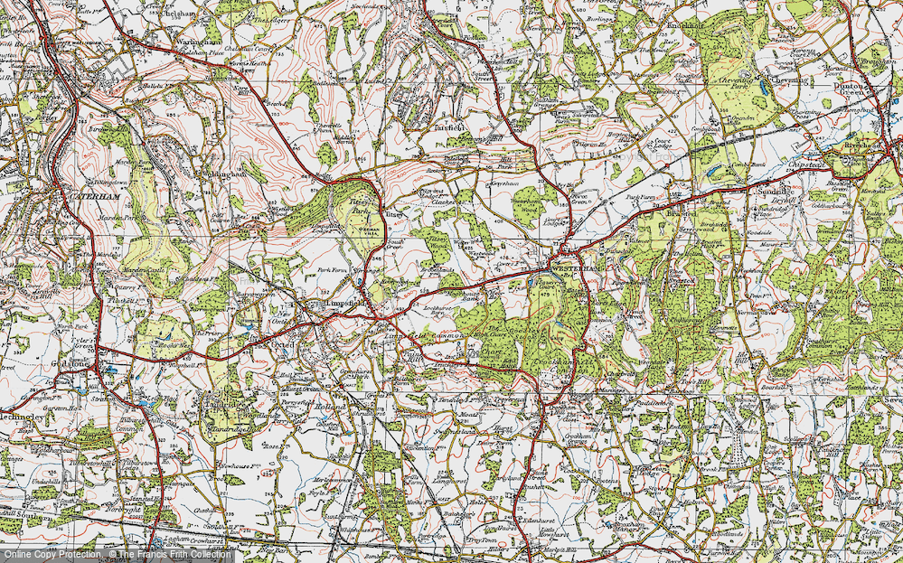 Old Map of Historic Map covering Titsey Wood in 1920