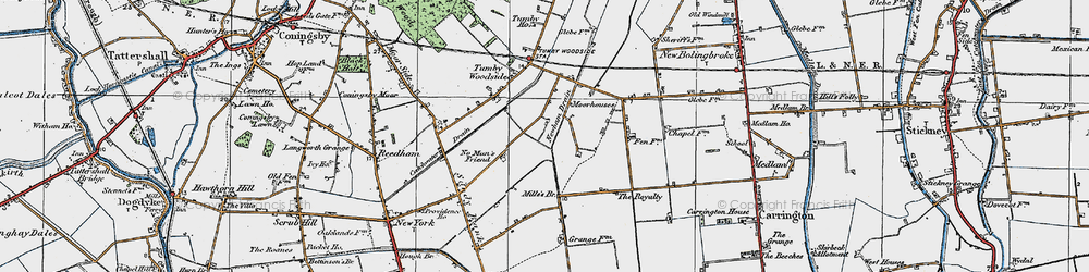 Old map of Moorhouses in 1923