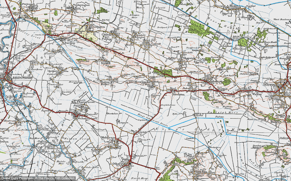 Old Map of Moorlinch, 1919 in 1919