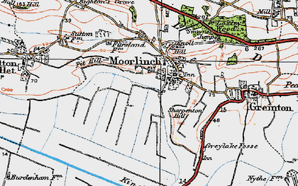 Old map of Moorlinch in 1919