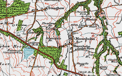 Old map of Moorsholm in 1925