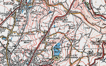 Old map of Moorside in 1924