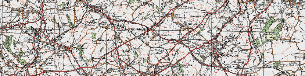 Old map of Moorside in 1925