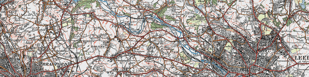 Old map of Moorside in 1925