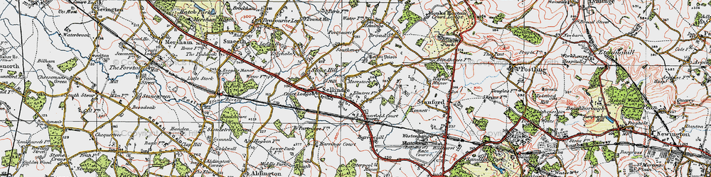 Old map of Moorstock in 1920