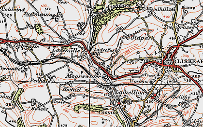 Old map of Moorswater in 1919