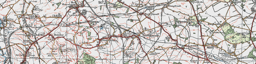 Old map of Moorthorpe in 1924