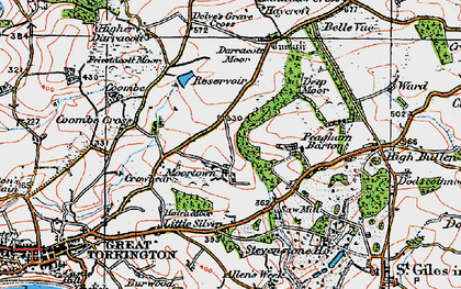 Old map of Moortown in 1919