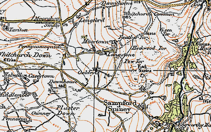 Old map of Moorshop in 1919