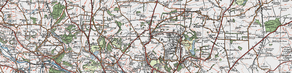 Old map of Moortown in 1925