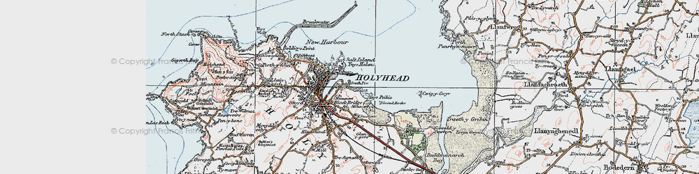 Old map of Ynys Peibio in 1922