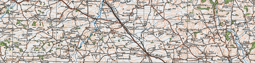 Old map of Ash Bullayne in 1919