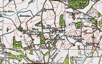 Old map of Morden in 1919