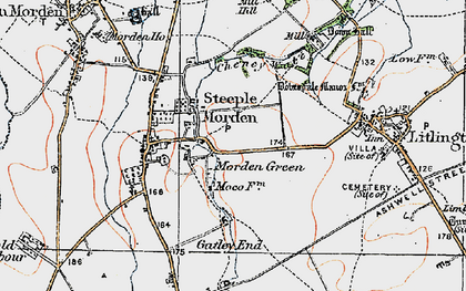 Old map of Morden Green in 1919