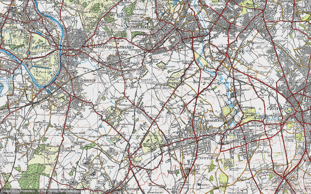 Old Map of Morden Park, 1920 in 1920