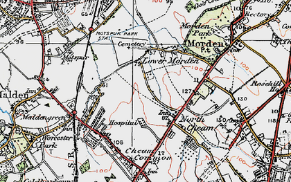 Old map of Morden Park in 1920