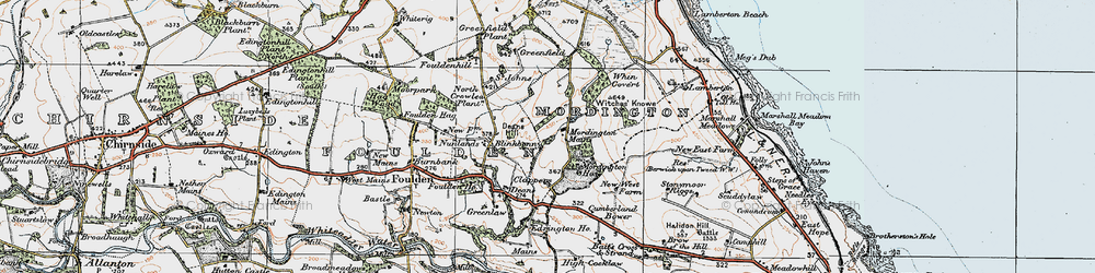 Old map of Mordington Holdings in 1926