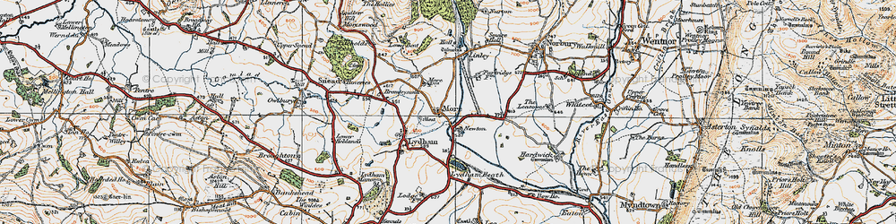 Old map of More in 1920