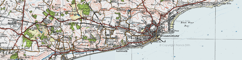 Old map of Morehall in 1920