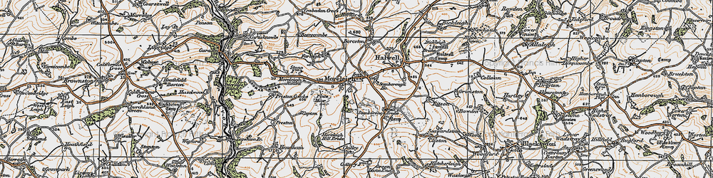 Old map of Moreleigh in 1919