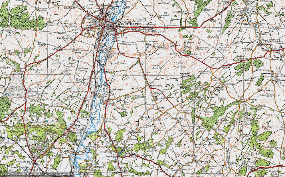 Old Map of Morestead, 1919 in 1919