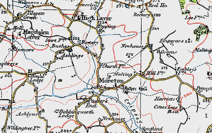 Old map of Ashlings Cottages in 1919