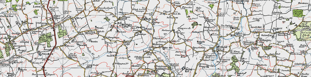 Old map of Moreton in 1919