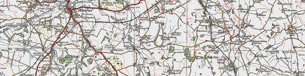 Old map of Moreton in 1921