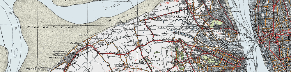 Old map of Moreton in 1923